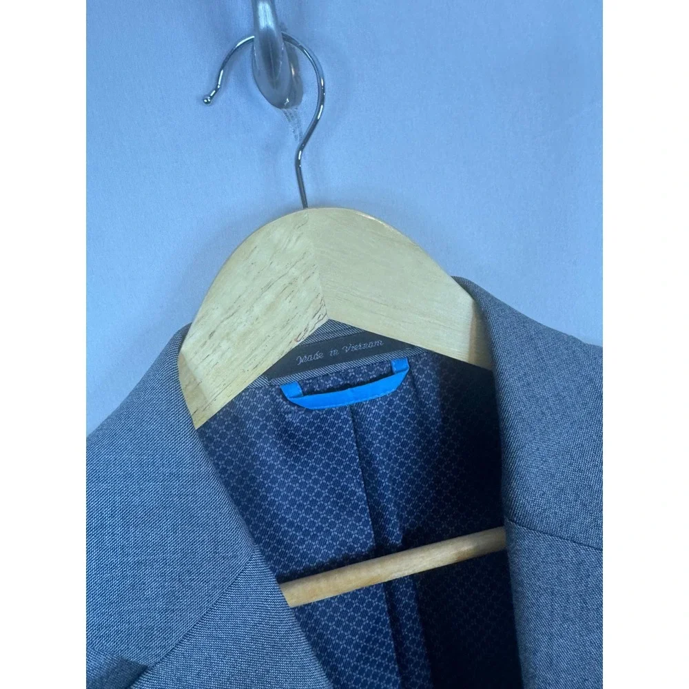 Van Heusen Mens Cool Flex Slim Fit‎ Blazer Gray Sport Coat 40L Tall